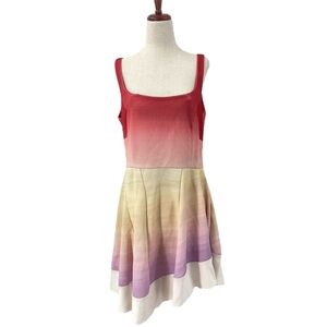 Esteban Cortazar Rainbow Scoop Neck‎ A-Line Fit & Flare Dress 12